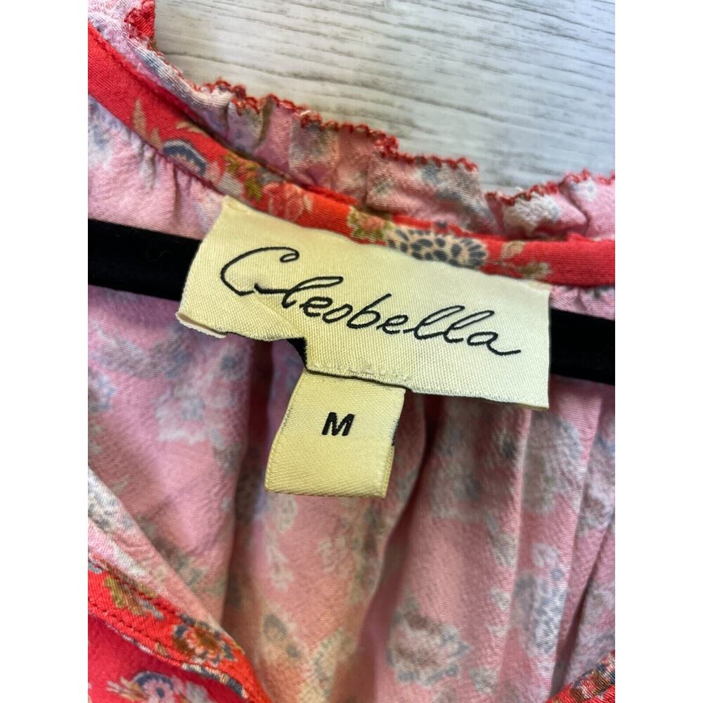 Cleobella Dress Medium Womens Long Sleeve Lined Floral Smocked Mini - Picture 2 of 11